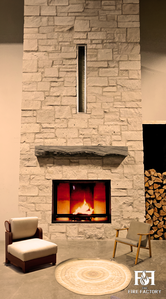 Original Fireplace Showroom Pic from Fire Factory or a stone fireplace.
