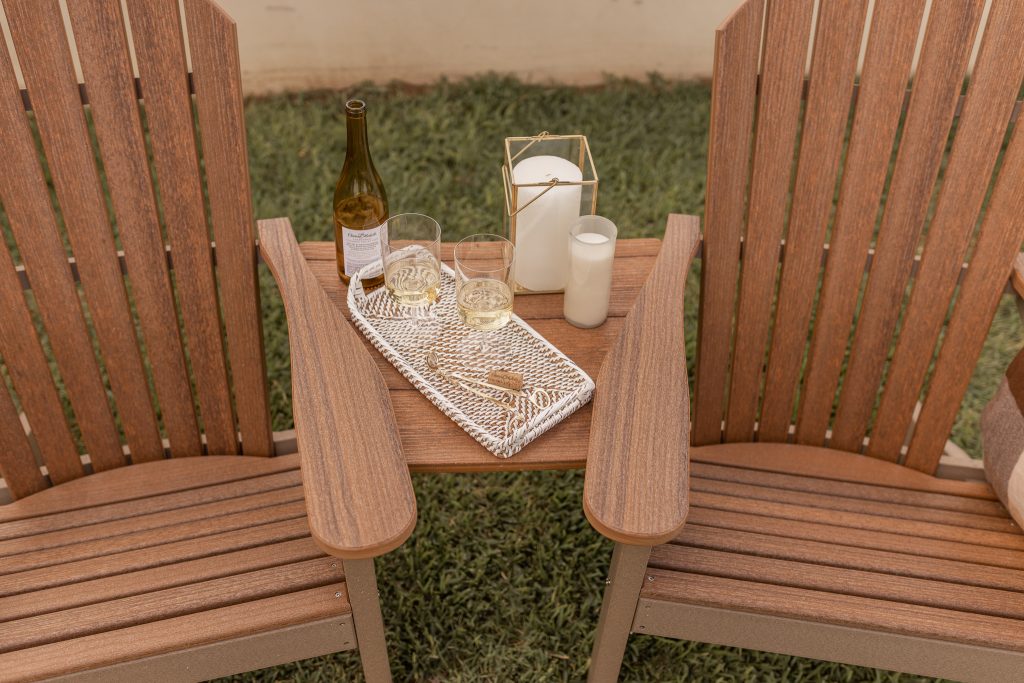 Original photo from The Fire Factory of an outdoor patio space with table and chairs.
