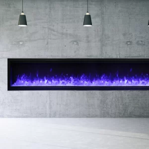 Amantii - Smart 100" Extra Tall Clean face Electric Built-in with black steel surround