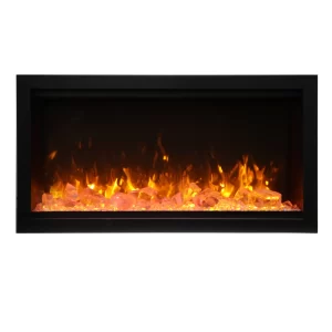 Amantii - Smart 34" Extra Tall Clean face Electric Built-in with black steel surround