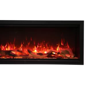 Amantii - Smart 42" Extra Tall Clean face Electric Built-in with black steel surround