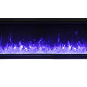 Amantii - Smart 74" Extra Tall Clean face Electric Built-in with black steel surround