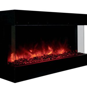 Amantii - Smart 40" 3 sided glass electric fireplace Built-in only