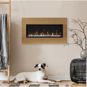 Amantii - Smart 30″ Extra Slim Indoor or Outdoor Electric Built-In only Electric Fireplace with black steel surround
