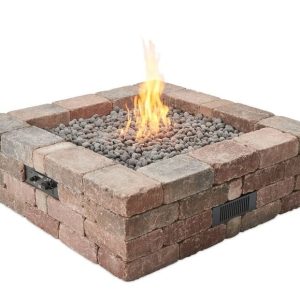 The Outdoor GreatRoom - Bronson Block Square Gas Fire Pit Kit