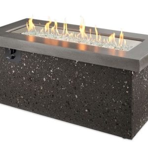 The Outdoor GreatRoom - Grey Key Largo Linear Gas Fire Pit Table