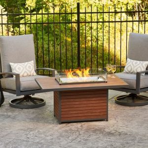 The Outdoor GreatRoom - Kenwood Rectangular Chat Height Gas Fire Pit Table