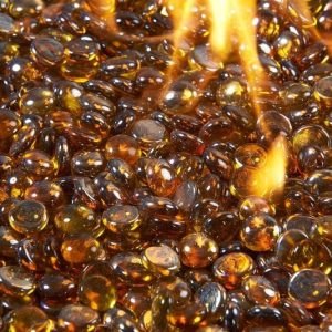 The Outdoor GreatRoom - Amber Tempered Fire Glass Gems