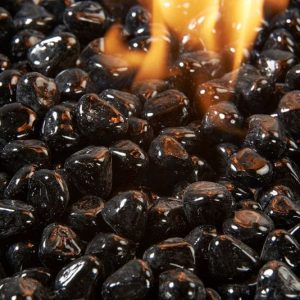 The Outdoor GreatRoom - Black Large Tempered Fire Glass Diamonds