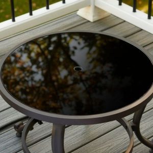 The Outdoor GreatRoom - 20" Round Black Glass Burner Cover