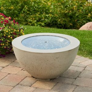 The Outdoor GreatRoom - 20" Round Grey Glass Burner Cover