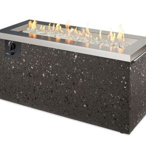 The Outdoor GreatRoom - Stainless Steel Key Largo Linear Gas Fire Pit Table